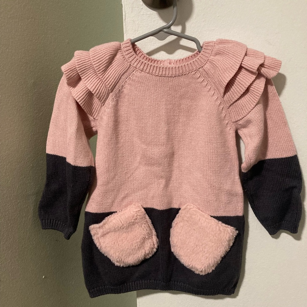 Adorable Boboli color block sweater dress